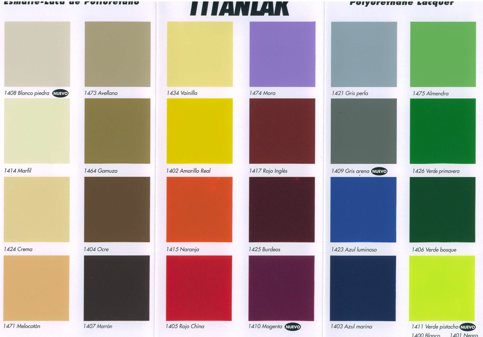 Carta De Colores Titanlux Esmalte Sintetico - Top Sample y