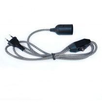 Cable textil E27 con dimmer y enchufe