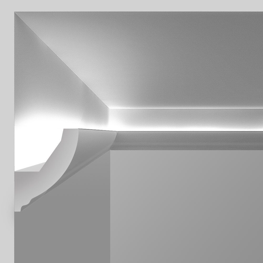 Moldura Led KB03, 1m - Perfiles para tiras LED - Molduras para iluminación  lineal - LEDTHINK